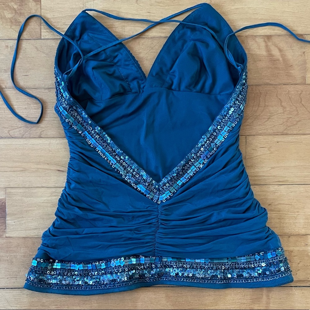 BCBG Maxazria turquoise halter top size small